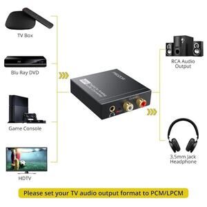 PROZOR DAC01s Digital to Analog Audio Converter 192kHz RCA + 3.5mm Output New